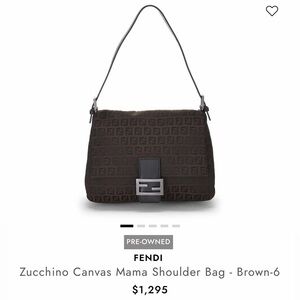 Fendi Zucchino Mamá Baguette Shoulder Bag